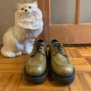 L’intervalle Green Chunky Lace-up Loafer in Size 40